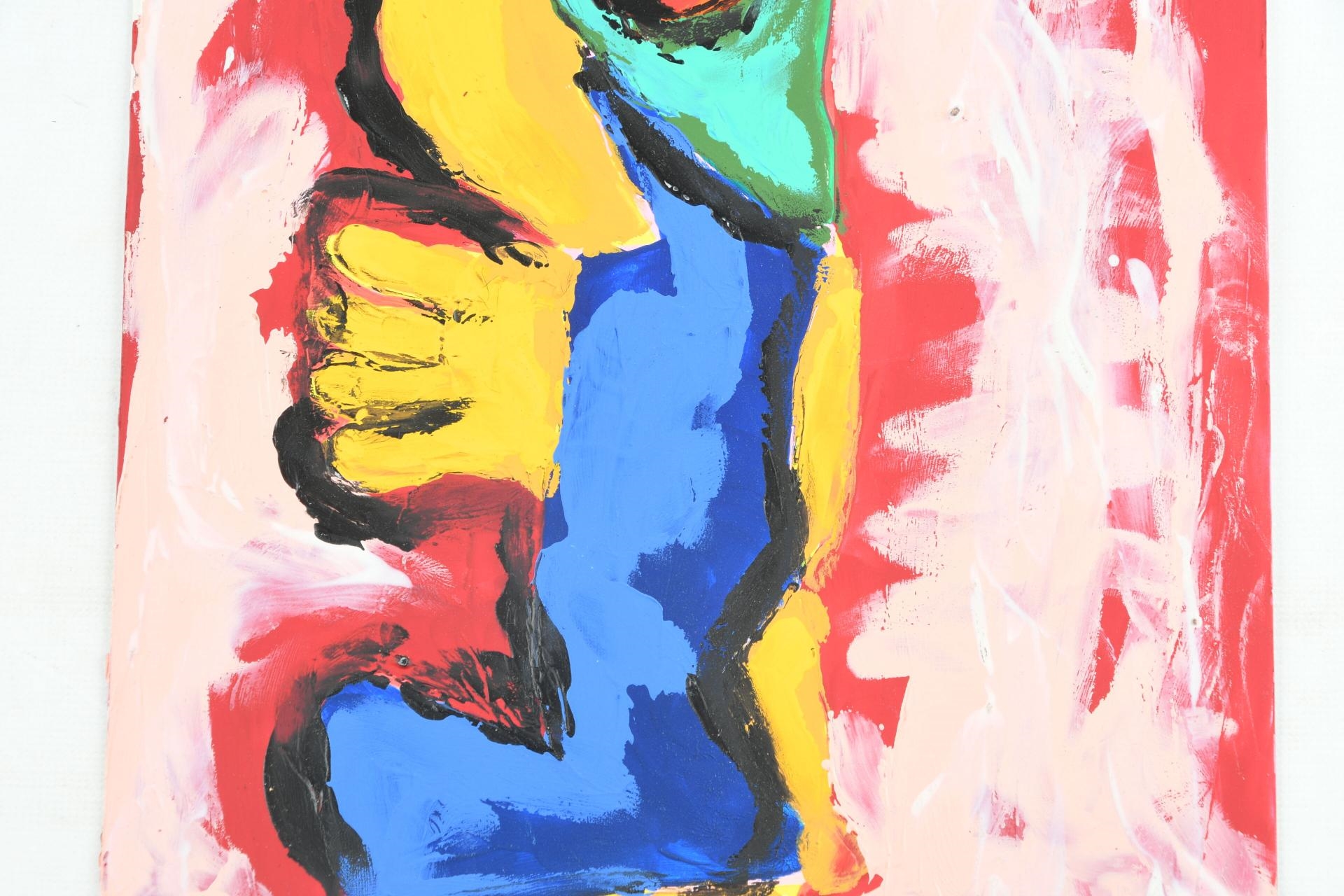 Artwork by Gérard Sendrey, personnage aux mains jaune, Made of Paint on paper