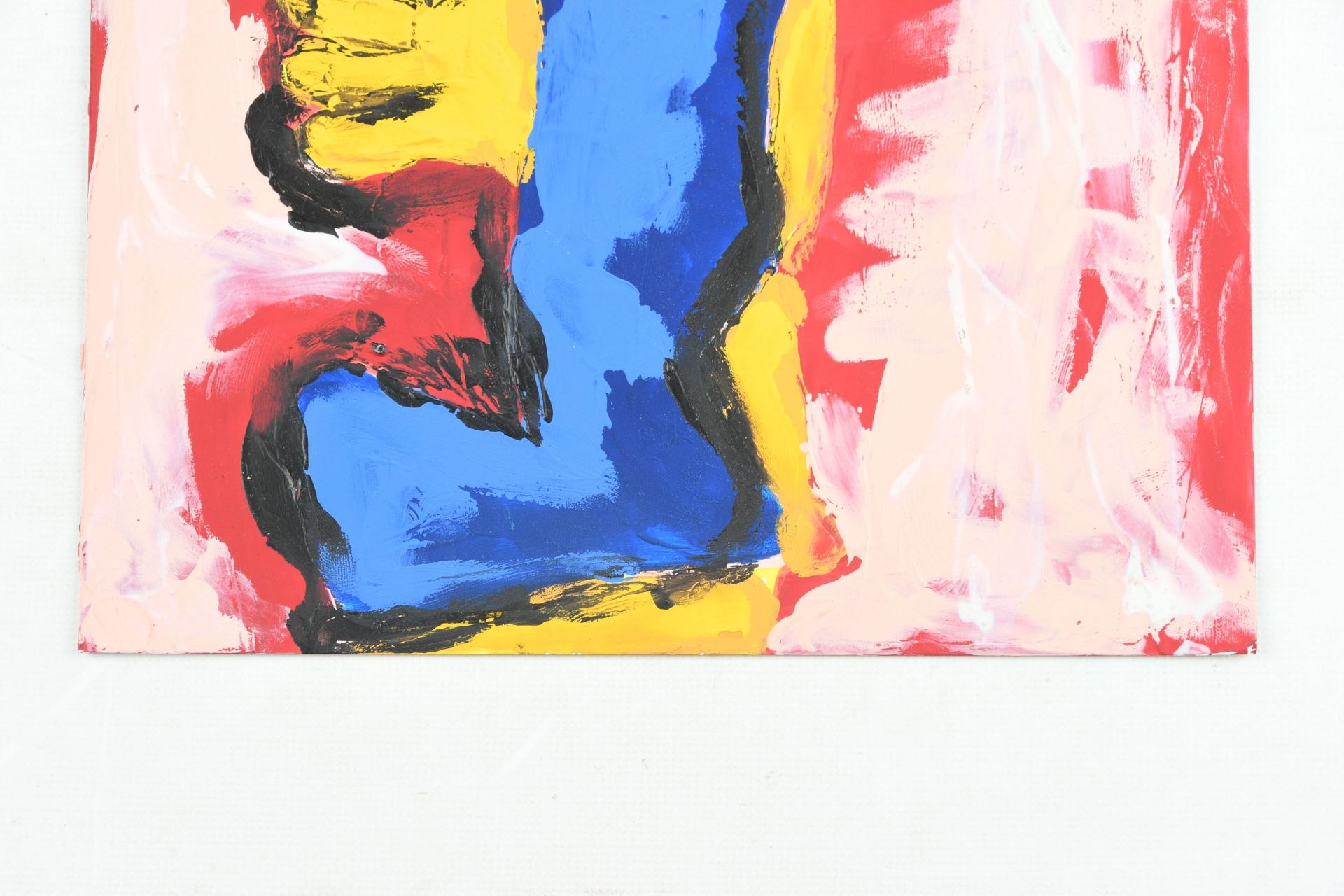 Artwork by Gérard Sendrey, personnage aux mains jaune, Made of Paint on paper