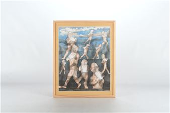 Composition aux personnages et miroirs   Provenance - Bernard Briantais