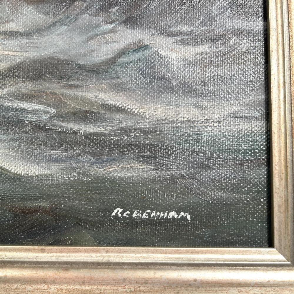 Artwork by Robert C. Benham, Surf, Bass Rocks, Made of Oil on canvas