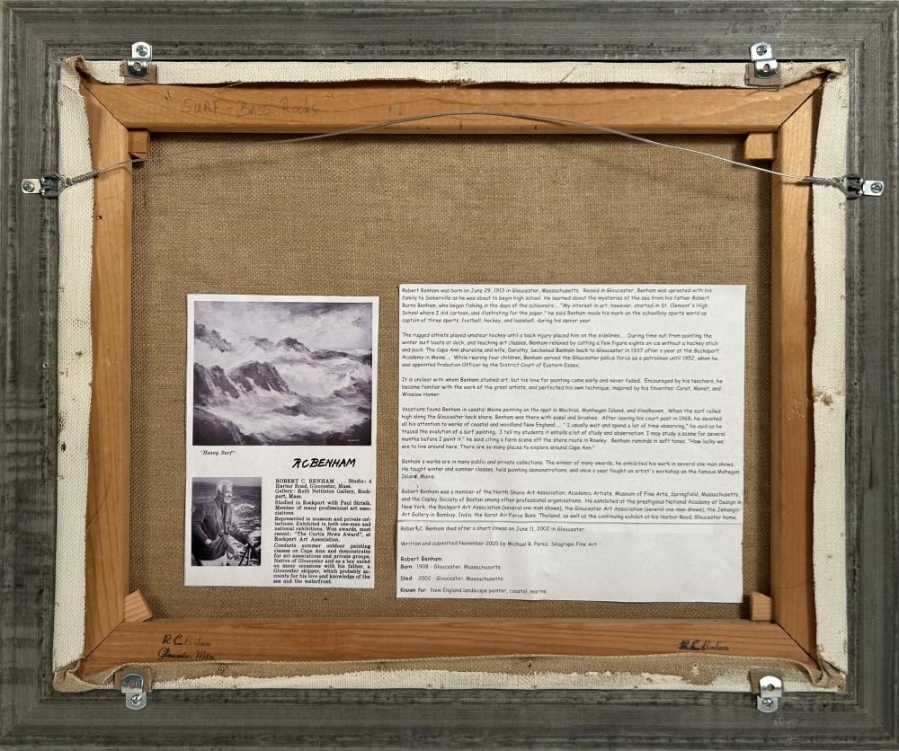 Artwork by Robert C. Benham, Surf, Bass Rocks, Made of Oil on canvas