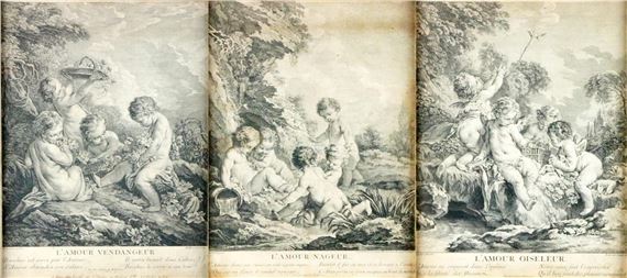 with egg and dart moulded border and Adams love knot capital - F. Boucher