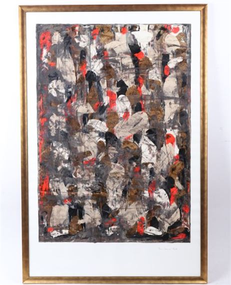 FOULE ABSTRAITE EN ROUGE ET BRUN by Marc Loiseau, 2010