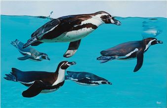 Penguins Acrylic on canvas - Christophe Drochon