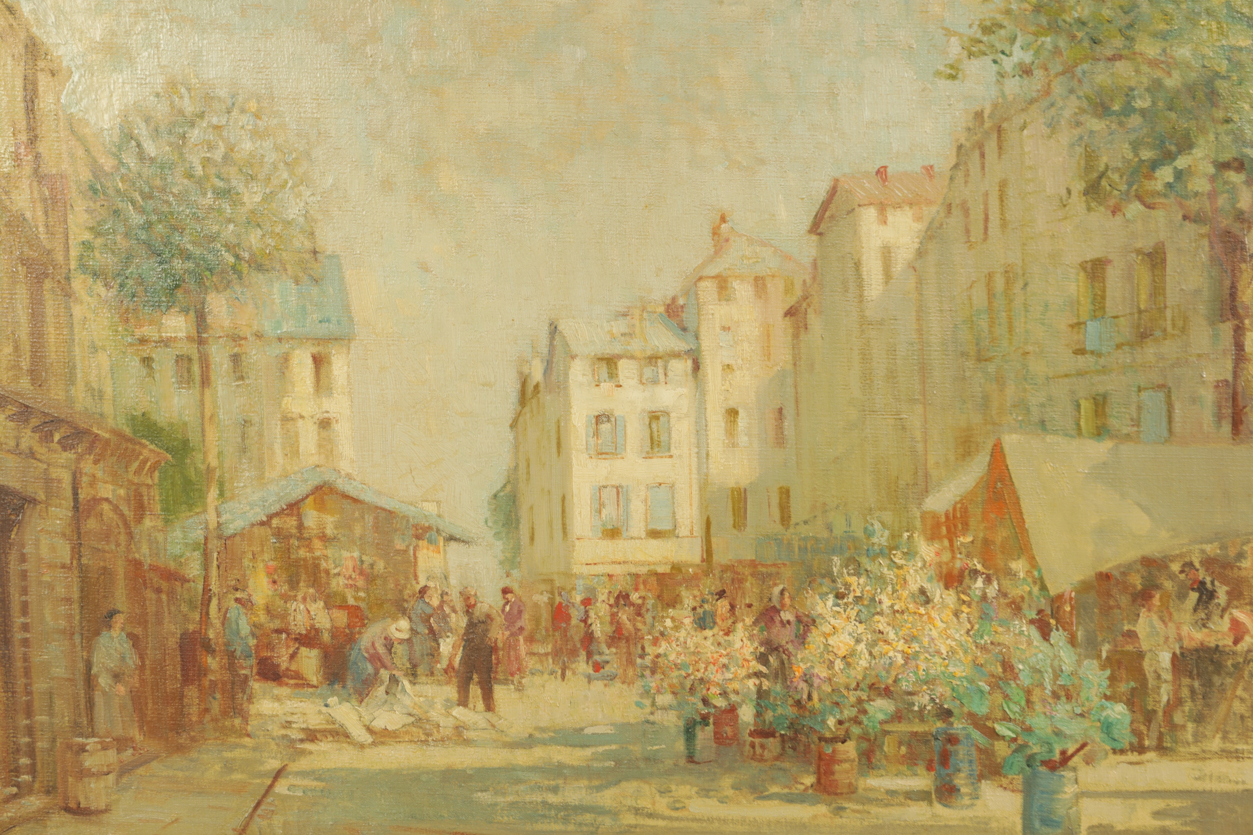 Artwork by William Lee-Hankey, HANKEY (1869-1952) OIL ON CANVAS A BUSY FRENCH MARKET SCENE, Made of OIL ON CANVAS