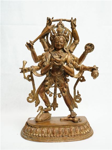 Nepalese Bronze Standing Diety With Multi Arm by Nepalese School