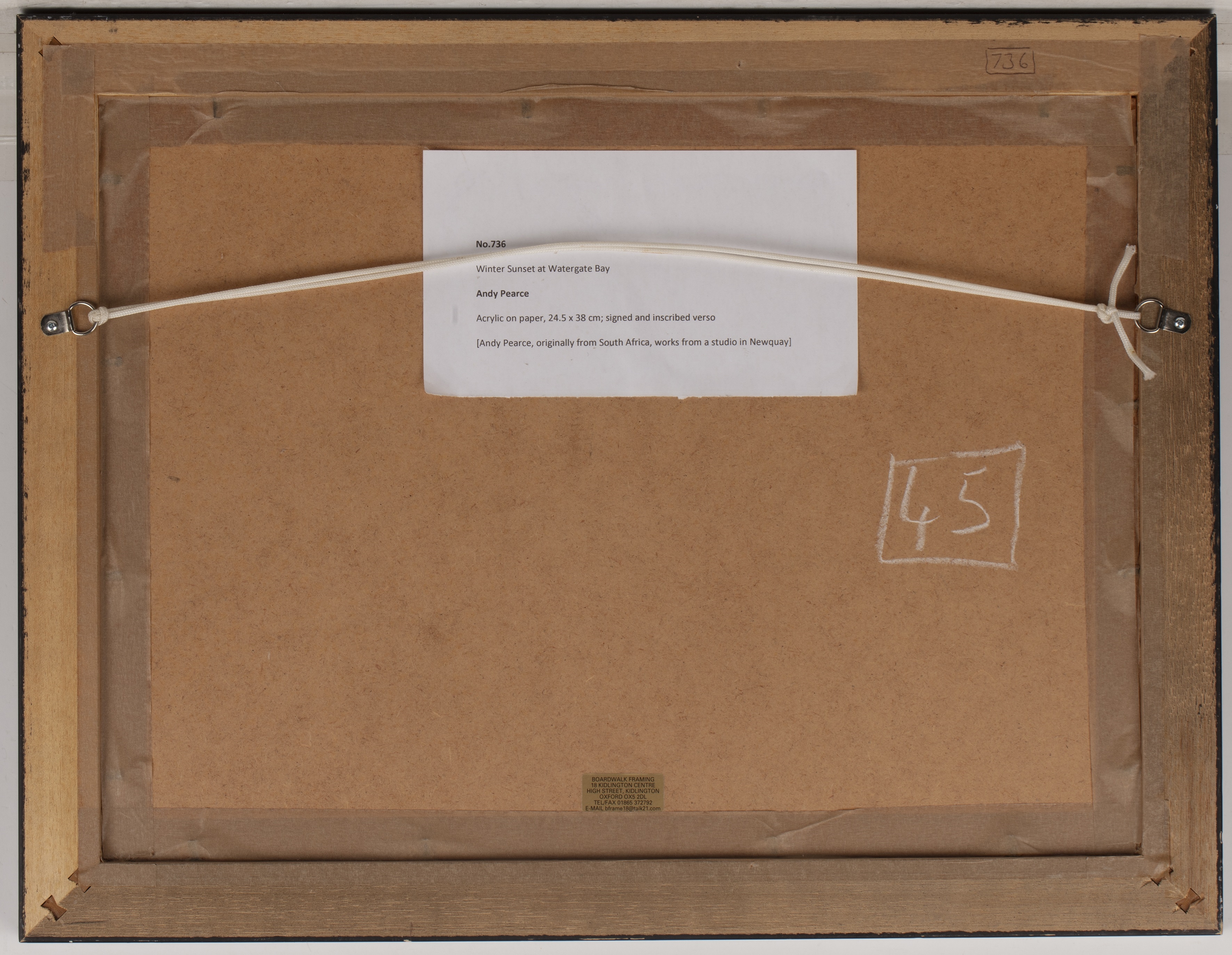 Artwork by Andy Pearce, Winter sunset at Watergate Bay, Made of acrylic