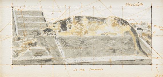 Study for "Le Chien d’or" (Golden Dog) by Alex Colville, 1987