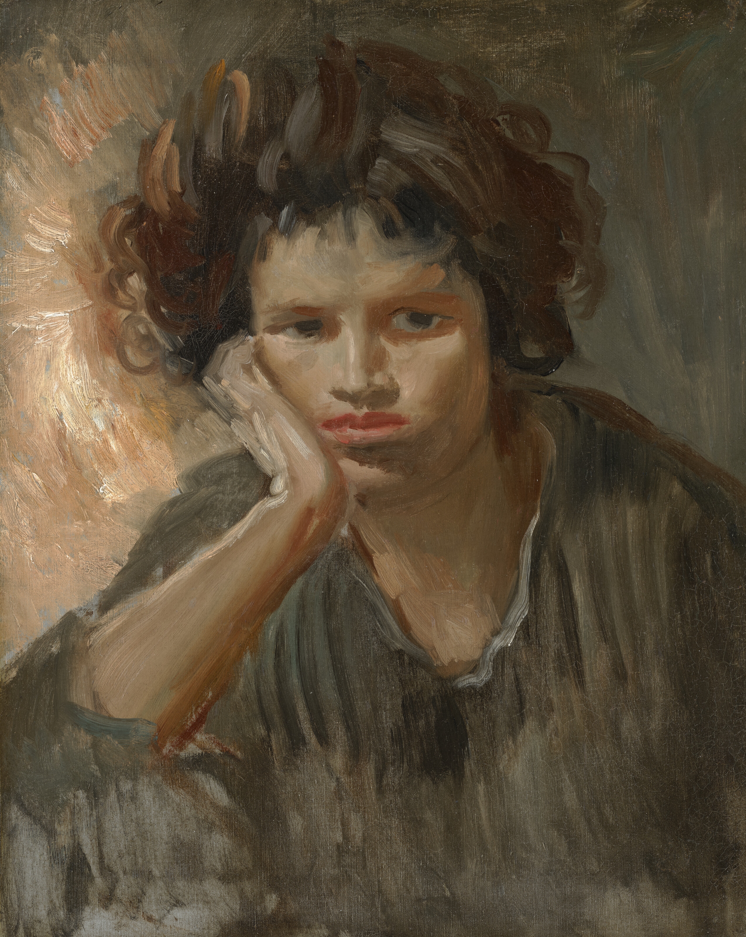 Artwork by Augustus Edwin John, Woman in the Tent, Made of oil on canvas