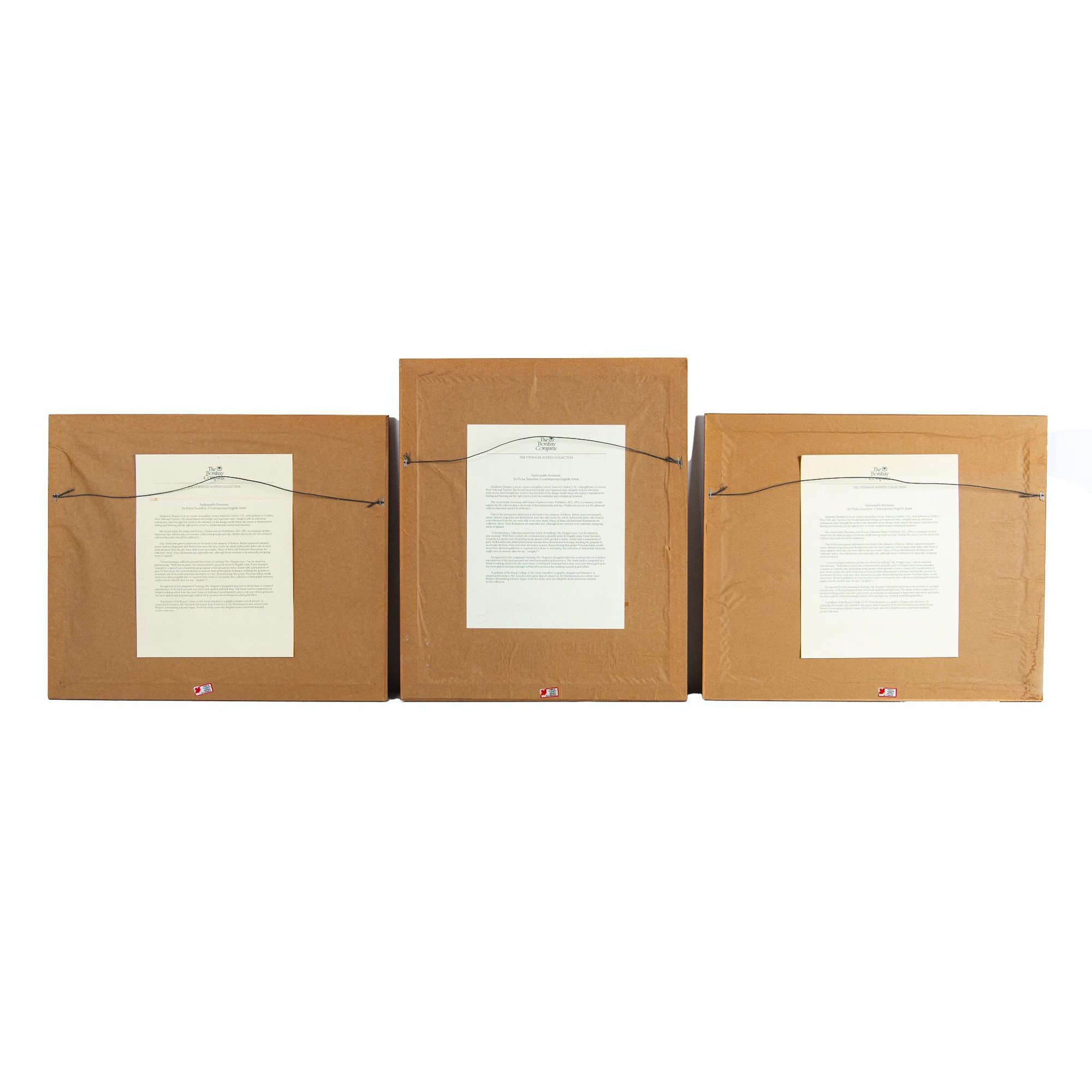 Artwork by Fiona Saunders, 3pc The Bombay Framed Art Print, Fashionable Footwear, Made of Print