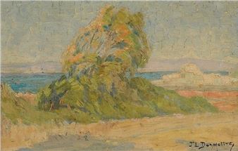 Orientalist landscape - Jules Louis Desmettre