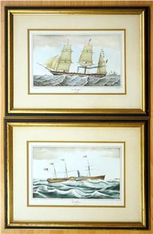 Two 19th century Argo By NF Diana Lithographs,Ships - N.F. Diana
