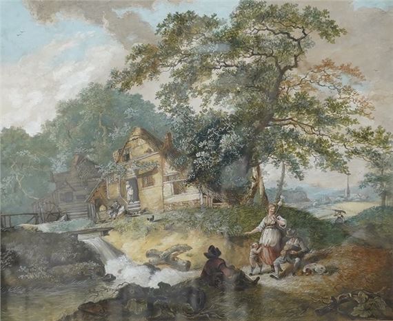 figures by a water mill - Richard Sasse