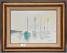 Maurice Potier | Voiliers amarrés (1985) | MutualArt