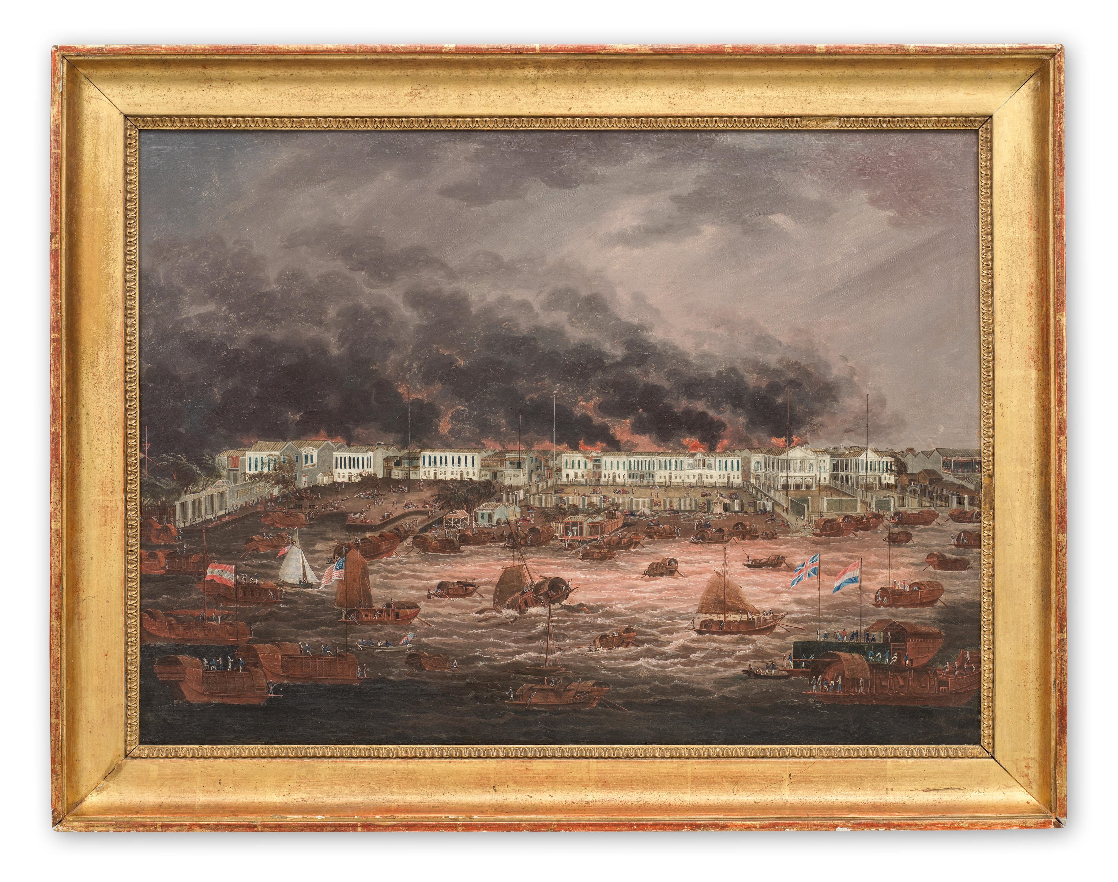 Sunqua | Two Paintings of The Hongs during and after the Great Fire of ...