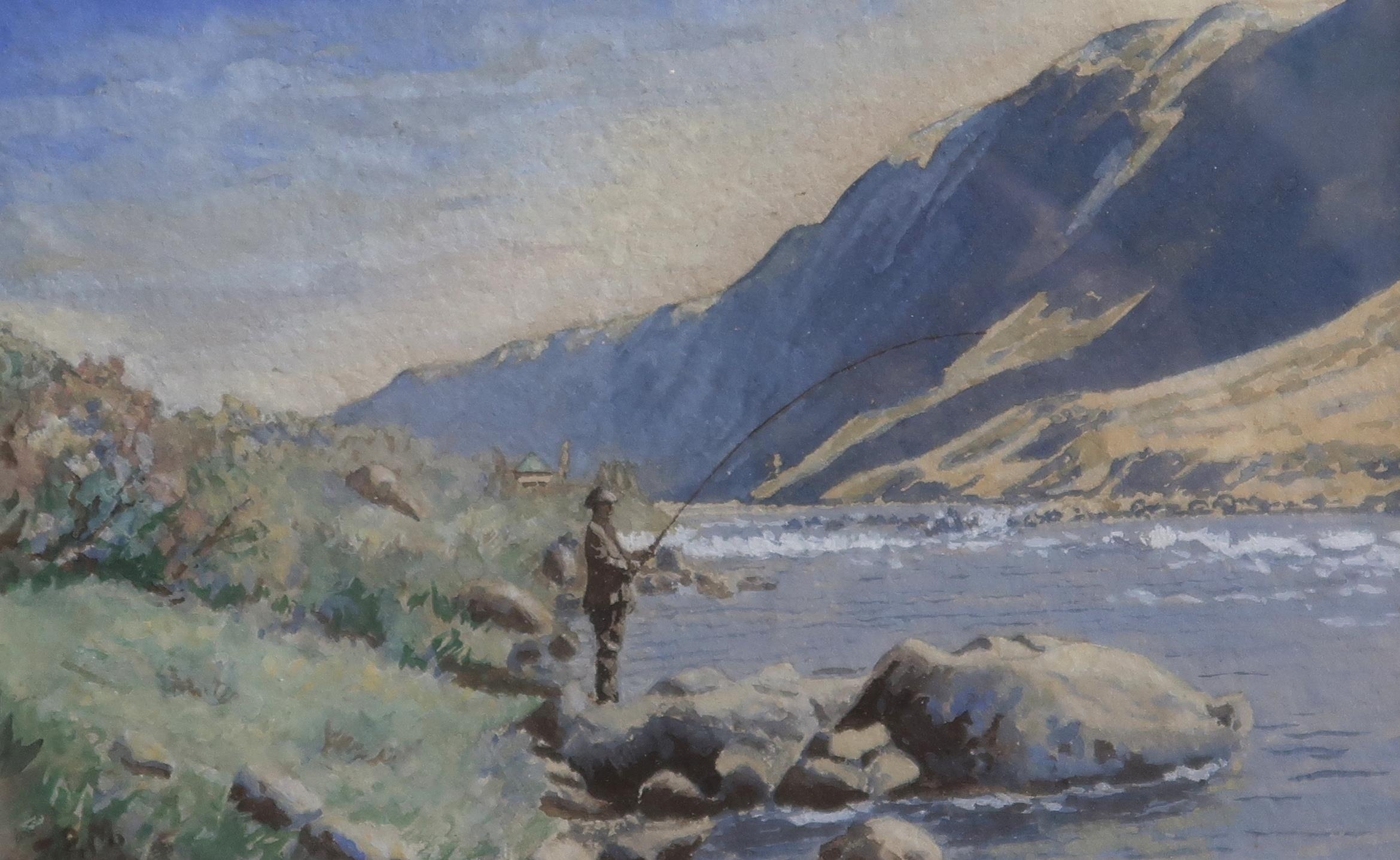 Artwork by Penelope Mortimore, ON THE VERY POOL OF RIVER AWE, Made of Watercolour