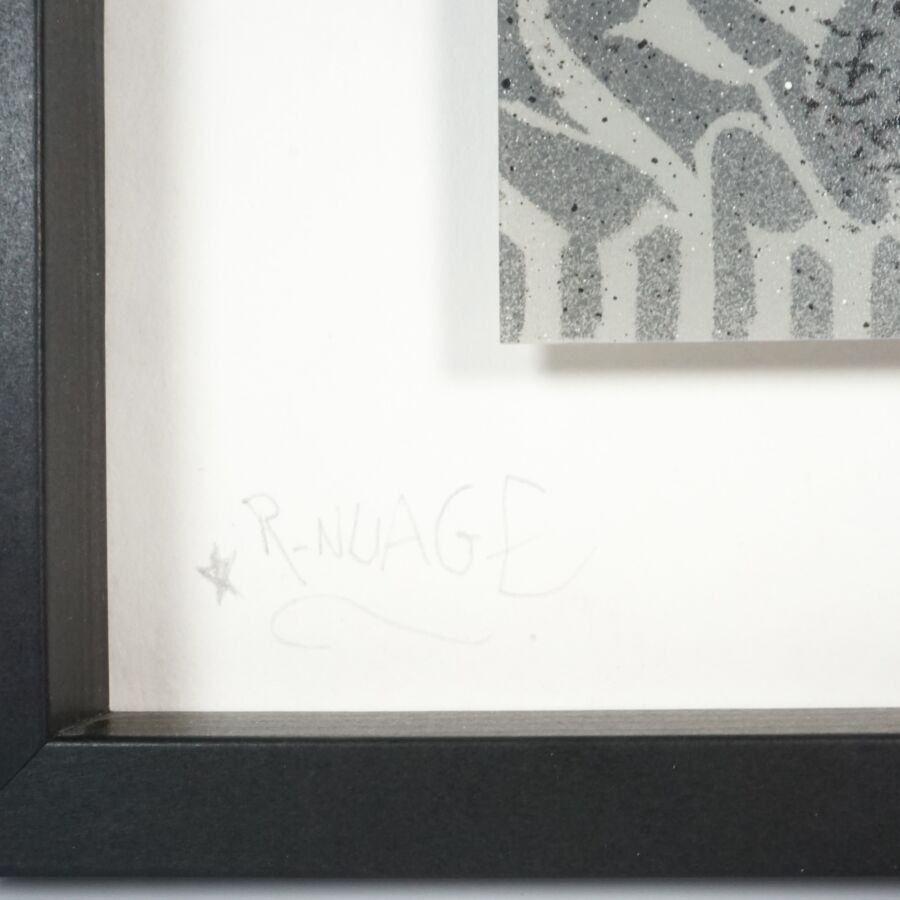 Artwork by R.Nuage, Black Owl, Made of stencil on plexiglass