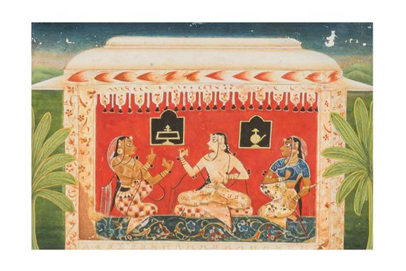 MINIATURE PAINTING OF THREE LADIES IN CONVERSATION by Indian School, 18th Century, 18th century