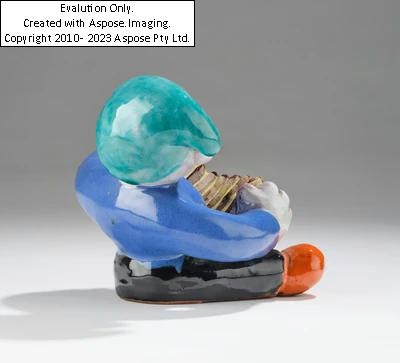 Artwork by Walter Bosse, Walter Bosse, an accordion player, Kufstein, c. 1924-37, Made of Ceramic, with polychrome glazes