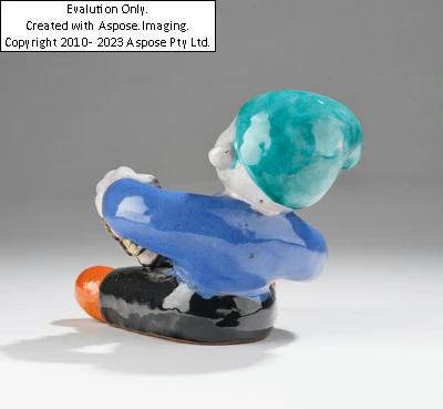 Artwork by Walter Bosse, Walter Bosse, an accordion player, Kufstein, c. 1924-37, Made of Ceramic, with polychrome glazes