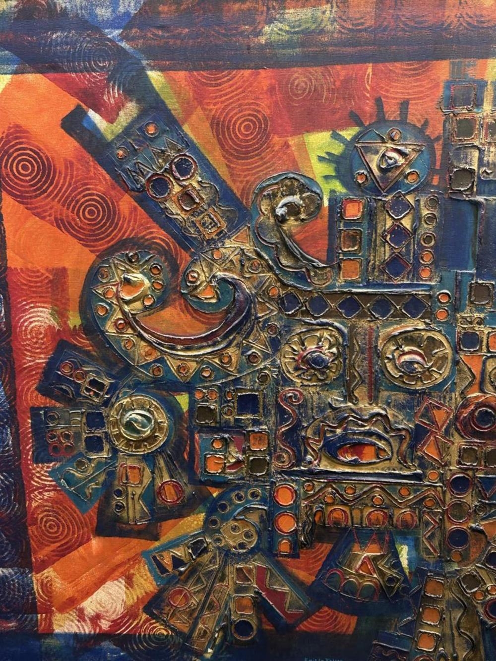 Artwork by Emilio Jaime, Signed Emilio Jaime Textured Acrylic on Canvas, Made of Acrylic on Canvas