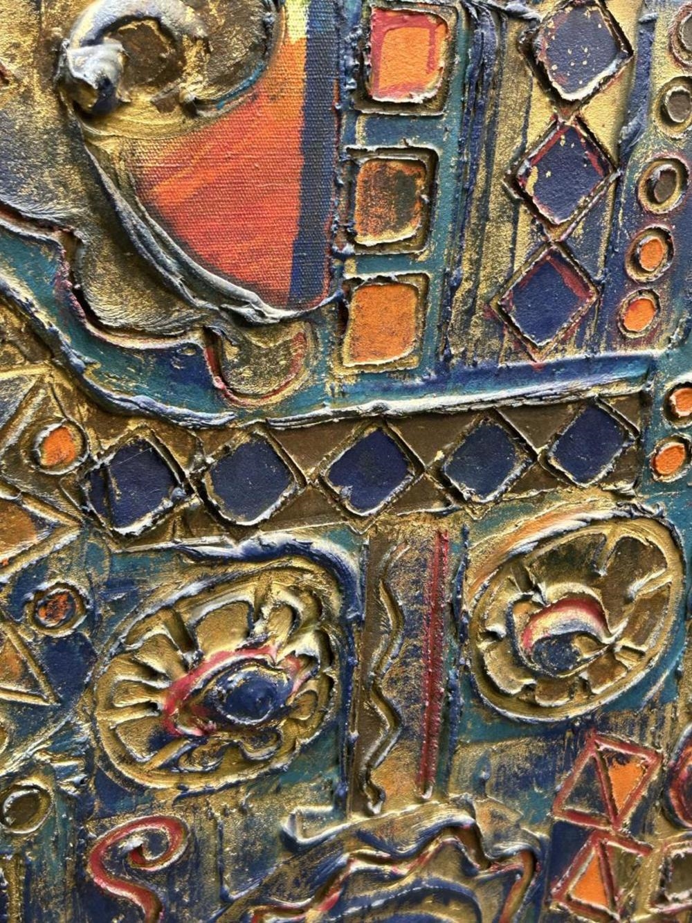 Artwork by Emilio Jaime, Signed Emilio Jaime Textured Acrylic on Canvas, Made of Acrylic on Canvas