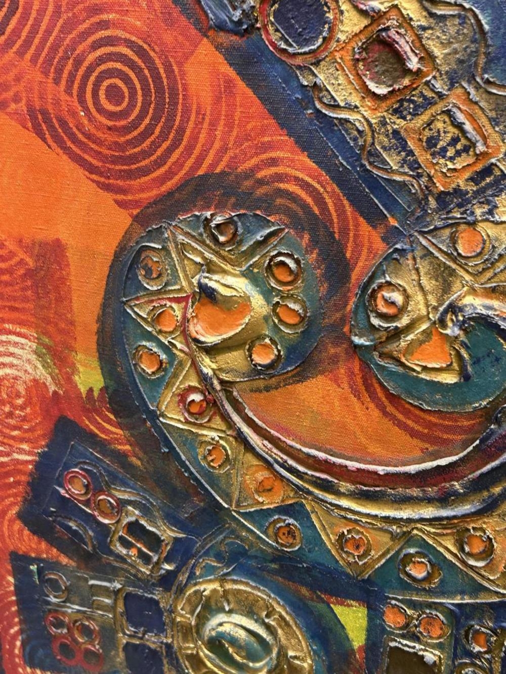 Artwork by Emilio Jaime, Signed Emilio Jaime Textured Acrylic on Canvas, Made of Acrylic on Canvas