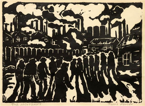 Tunis Ponsen Linocut - Tunis Ponsen