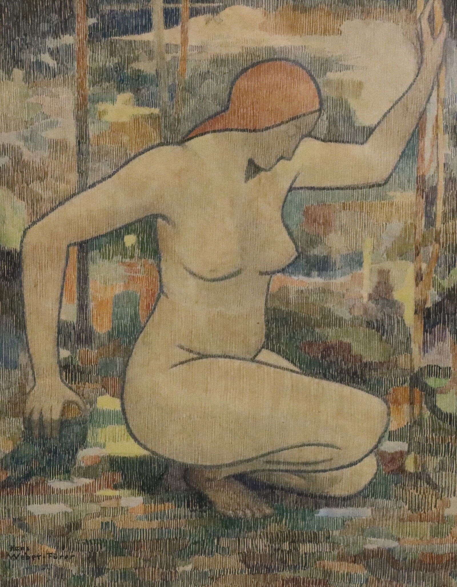 Artwork by Hans Furer, H. Weber-Furer Nude Watercolor, Made of watercolor on paper painting