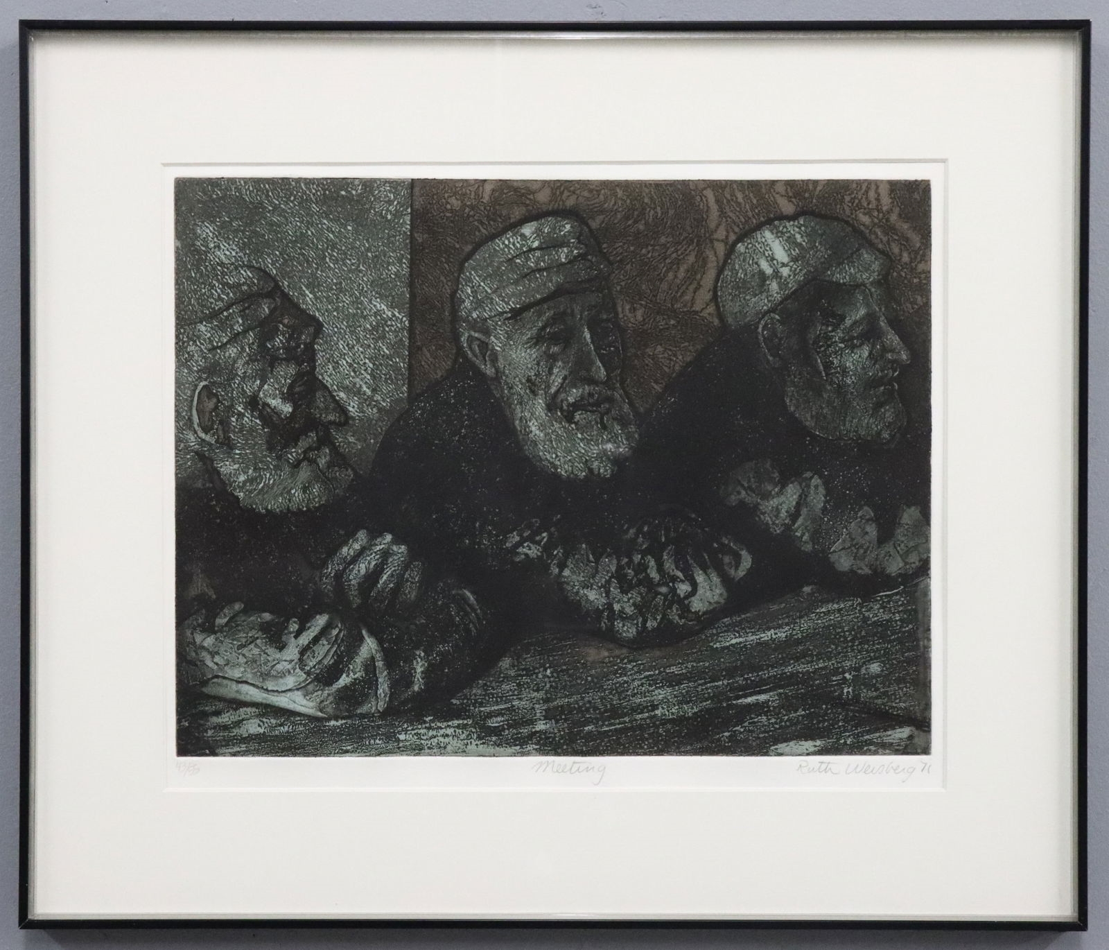 Artwork by Ruth Weisberg, 2 R. Weisberg Monoprints, Made of Etchings with Aquatint on paper