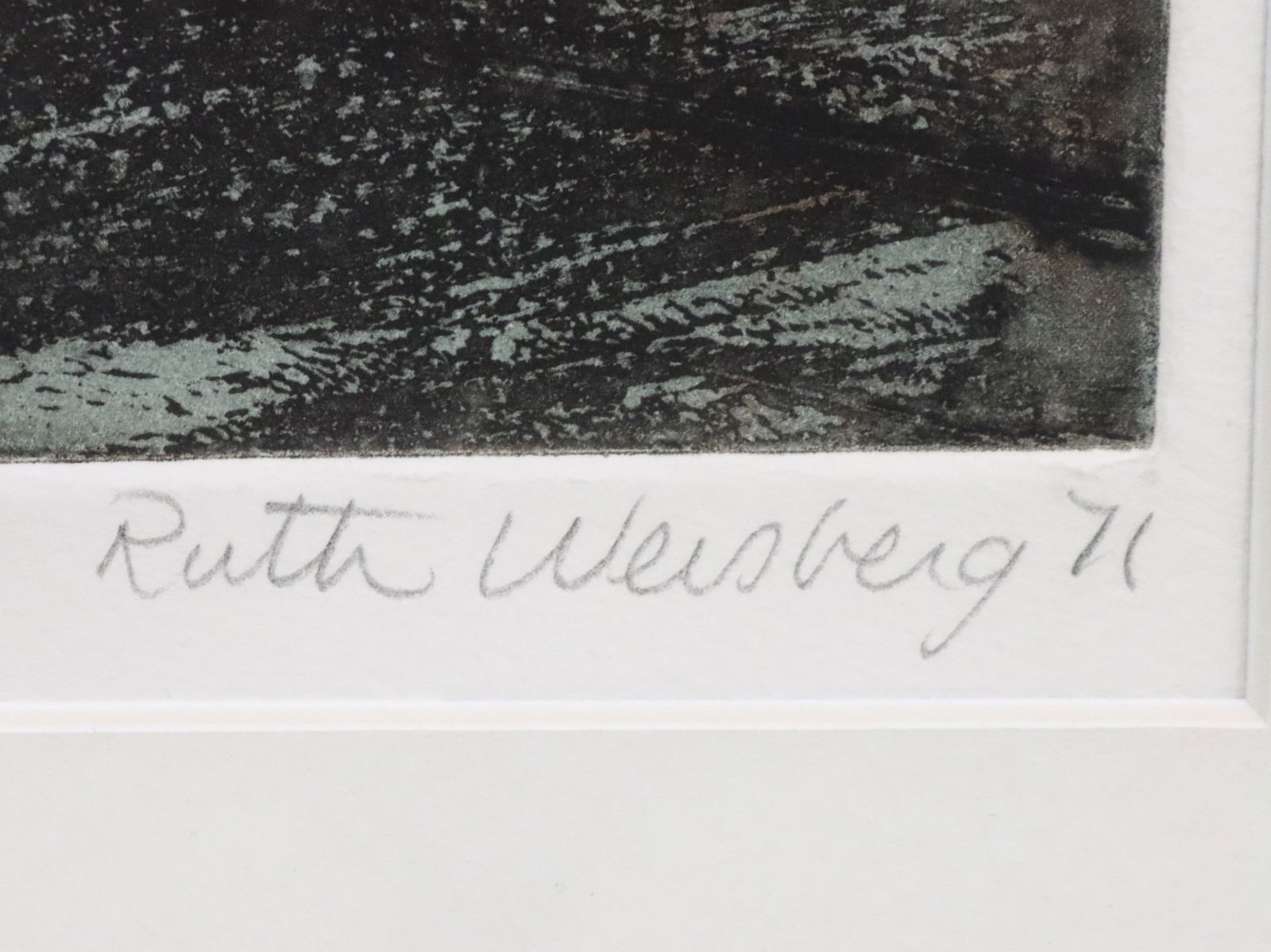 Artwork by Ruth Weisberg, 2 R. Weisberg Monoprints, Made of Etchings with Aquatint on paper