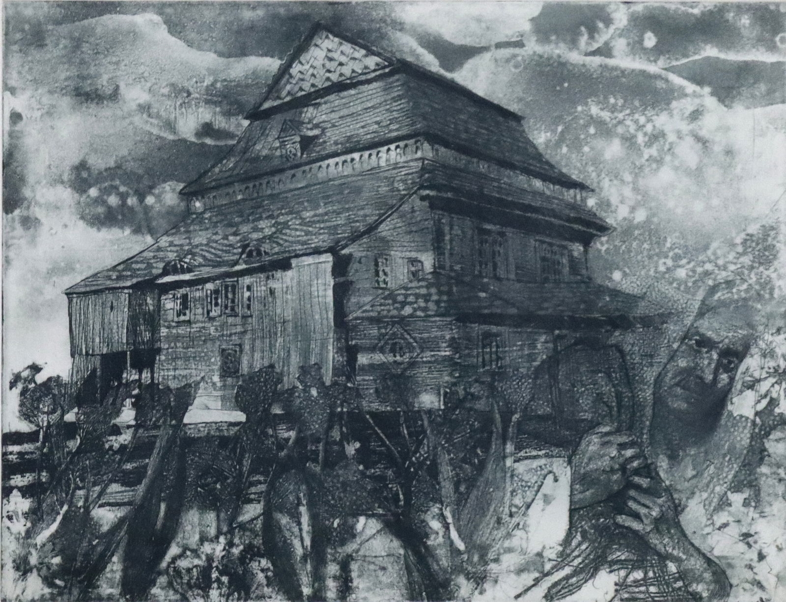 Artwork by Ruth Weisberg, 2 R. Weisberg Monoprints, Made of Etchings with Aquatint on paper