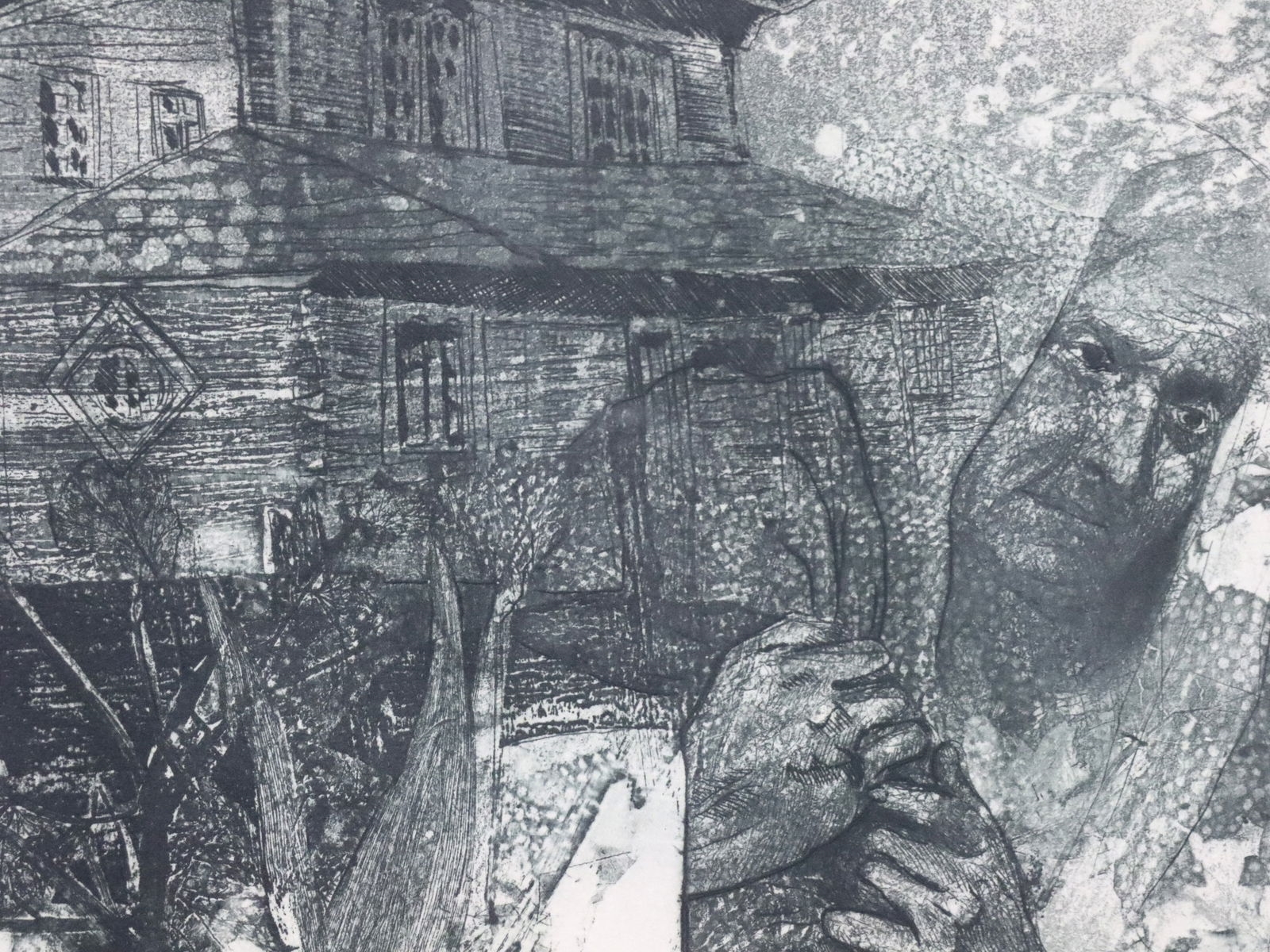 Artwork by Ruth Weisberg, 2 R. Weisberg Monoprints, Made of Etchings with Aquatint on paper