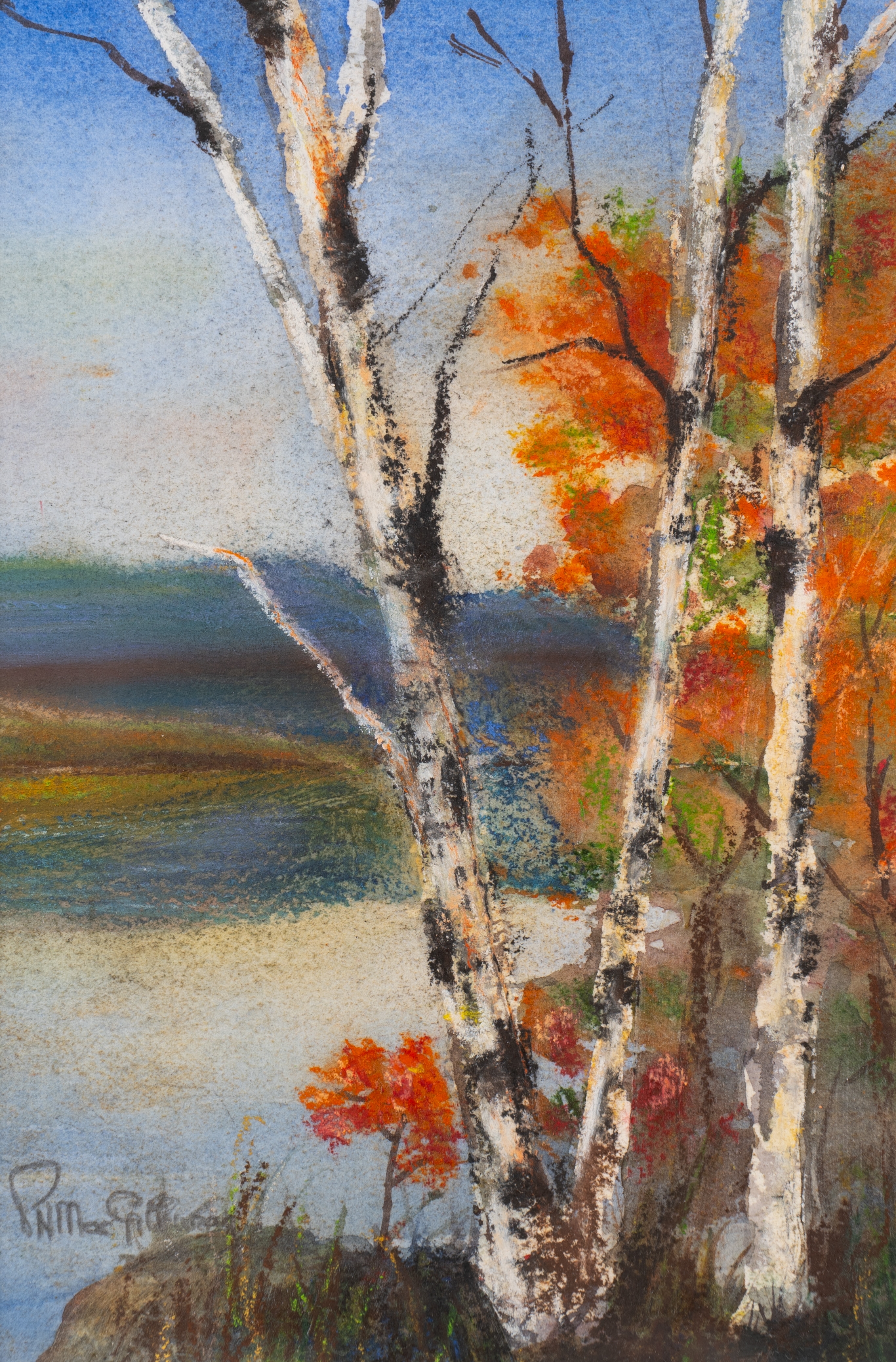 Artwork by P. Macgillivray, Untitled - Fall Landscape, Made of pastel on paper