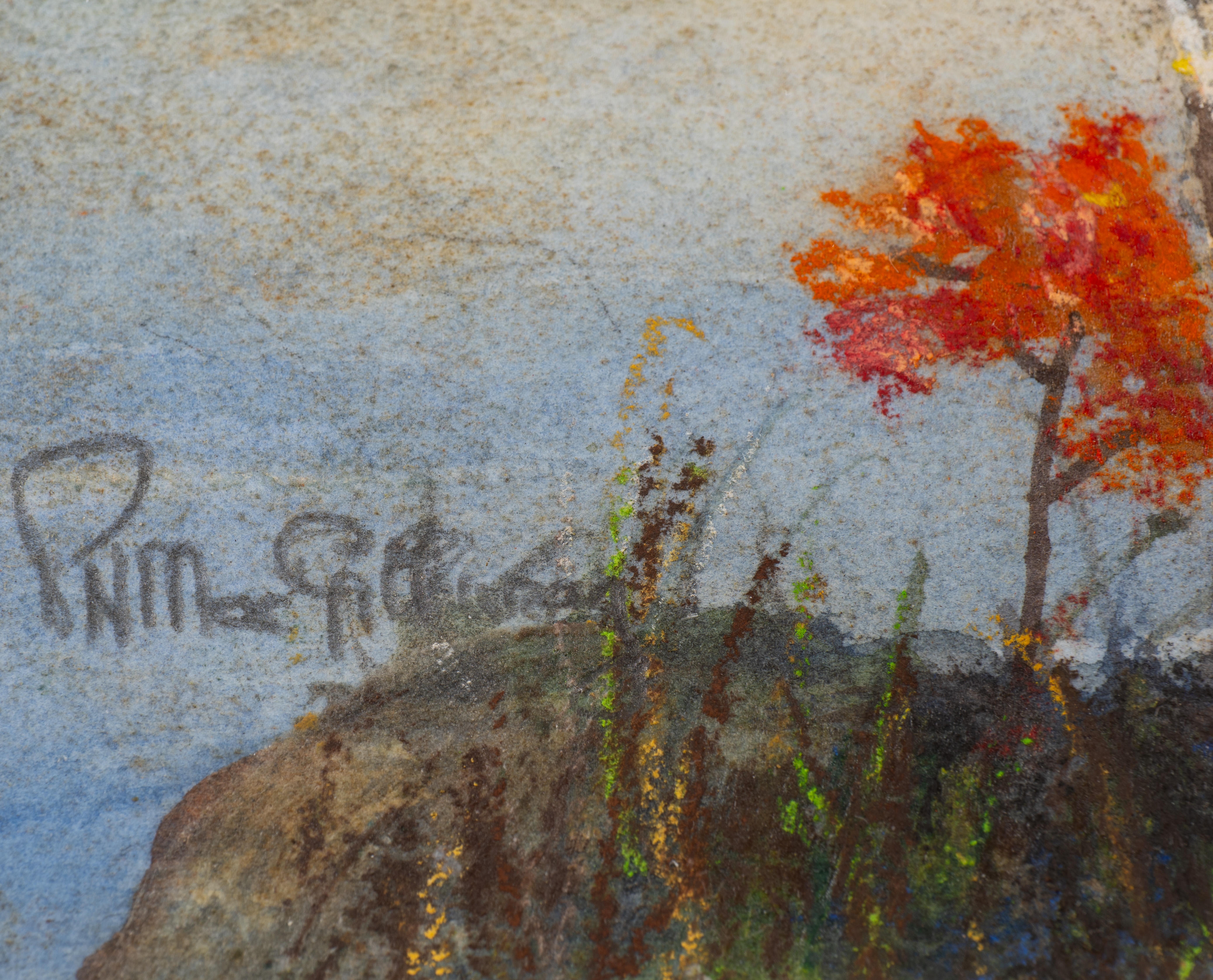 Artwork by P. Macgillivray, Untitled - Fall Landscape, Made of pastel on paper