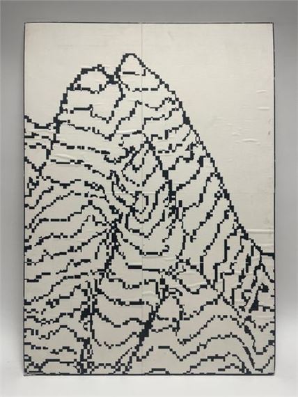 Gérard Singer | Mountain Computer drawing printed on paper pasted on ...