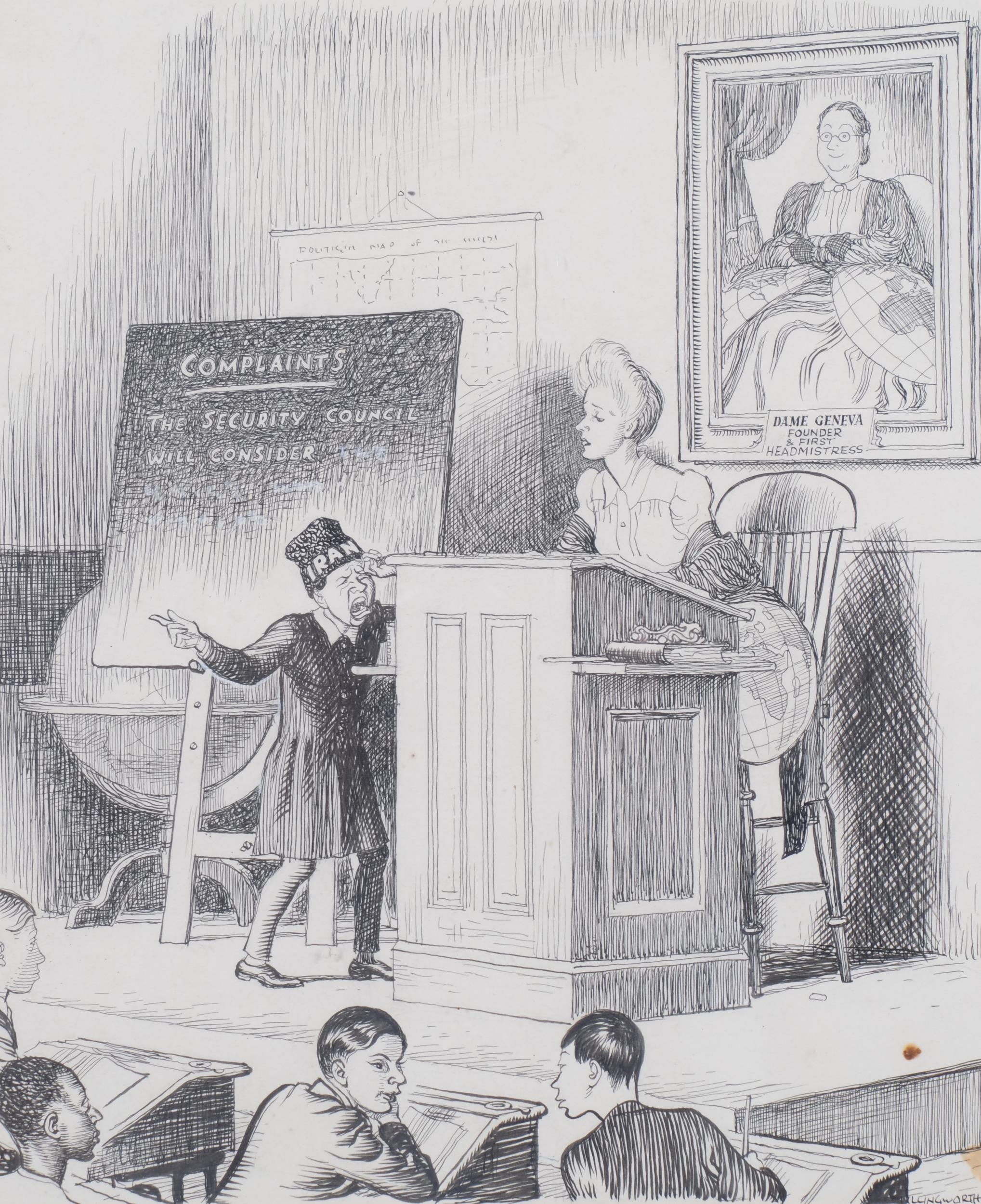 Leslie Gilbert Illingworth | original pen and ink political cartoon ...