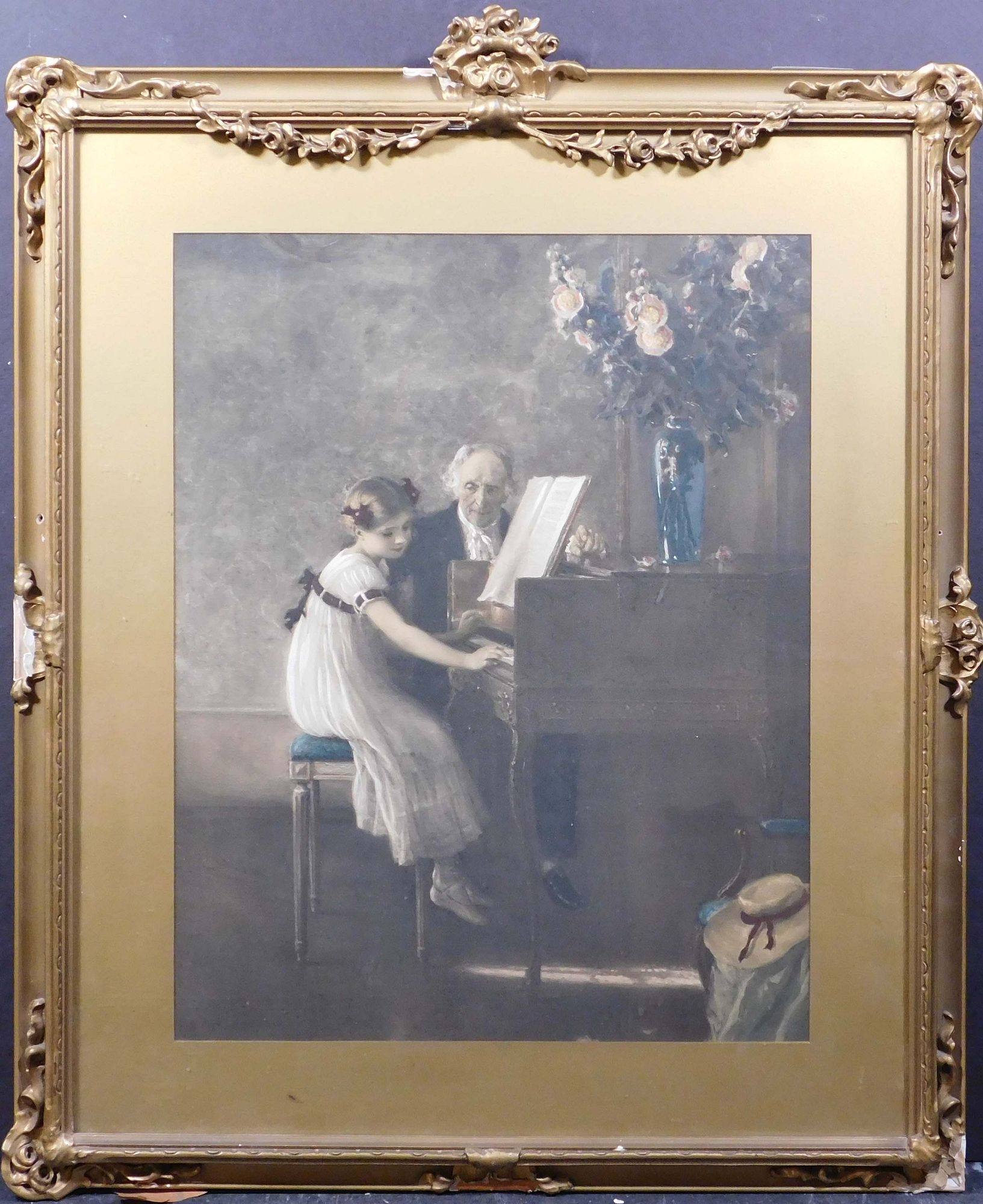Artwork by Jules-Alexis Muenier, The Harpsichord Lesson, Made of Chromo-lithograph