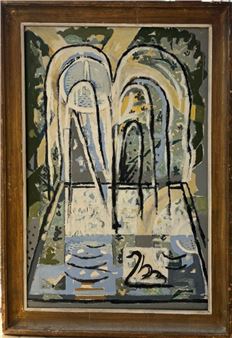 Jean-Françis LAGLENNE (1897-1962) &quot;The Swan Oil on canvas signed and titled on the back. (Accidents - Jean-François Laglenne