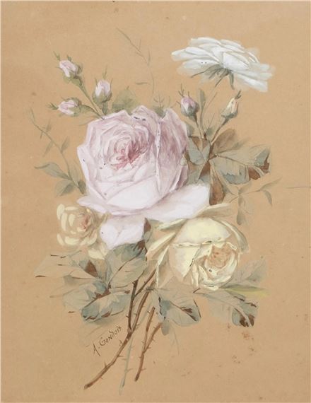 Bouquet of Roses by Auguste Gondois, 19th Century
