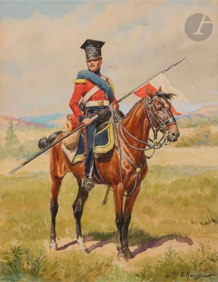 Figurine Le Cimier R. Roussel - Lancier De La Garde Second Empire - 90mm