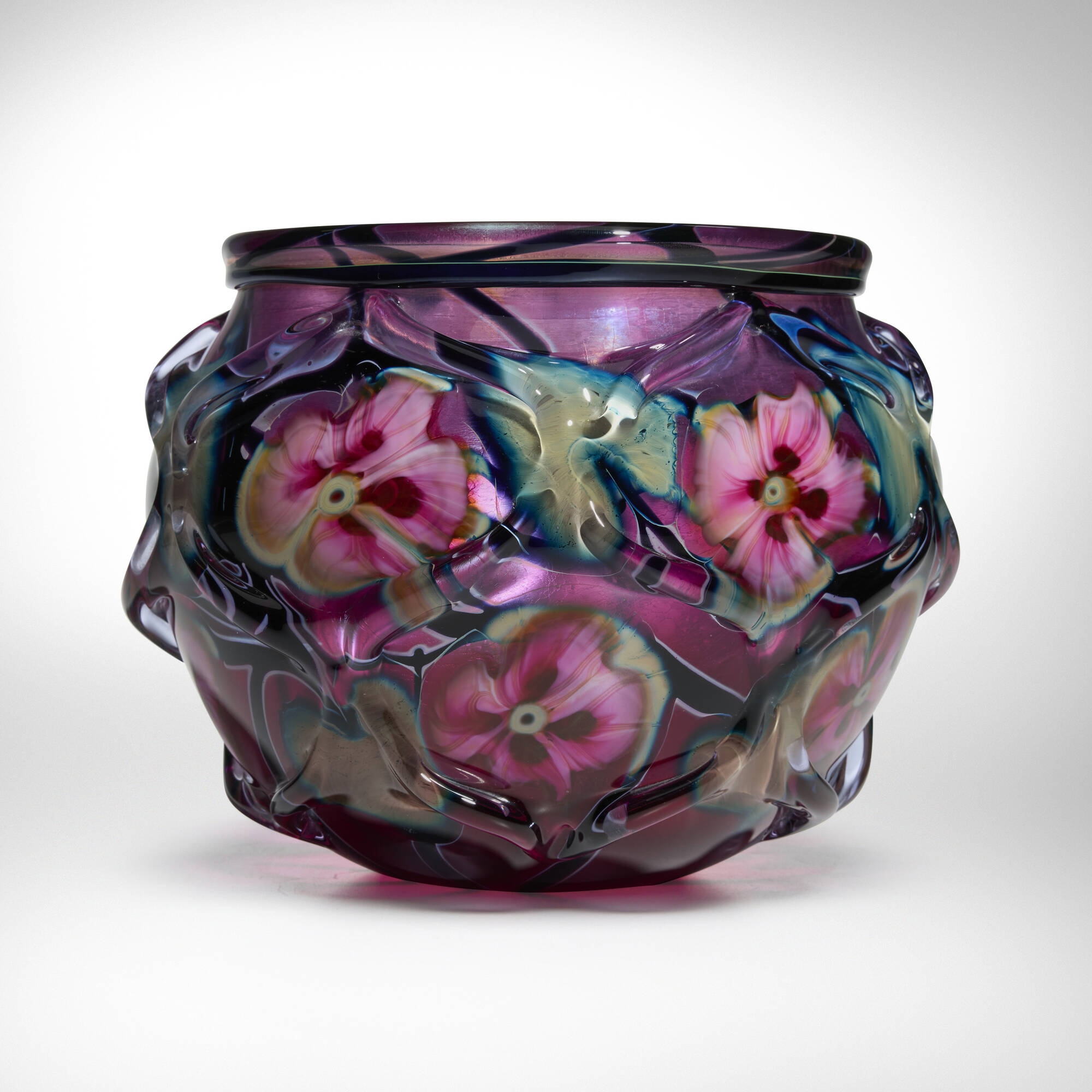Artwork by Charles Lotton, Caged Multi-Flora vase, Made of hand-blown glass