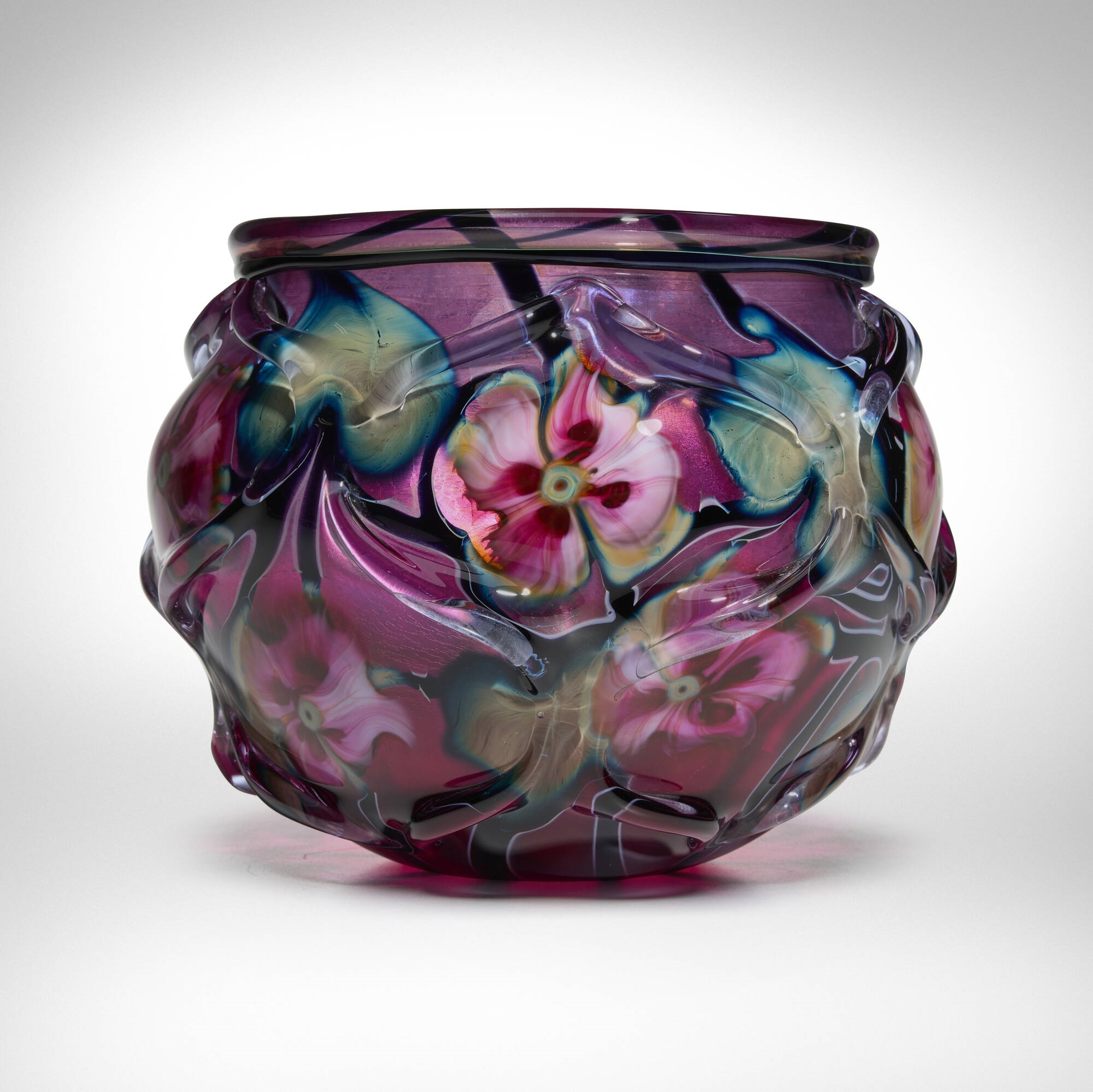 Artwork by Charles Lotton, Caged Multi-Flora vase, Made of hand-blown glass