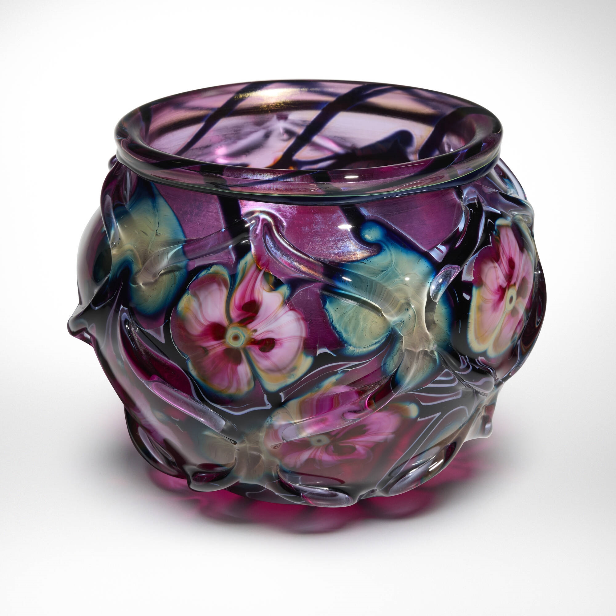Artwork by Charles Lotton, Caged Multi-Flora vase, Made of hand-blown glass