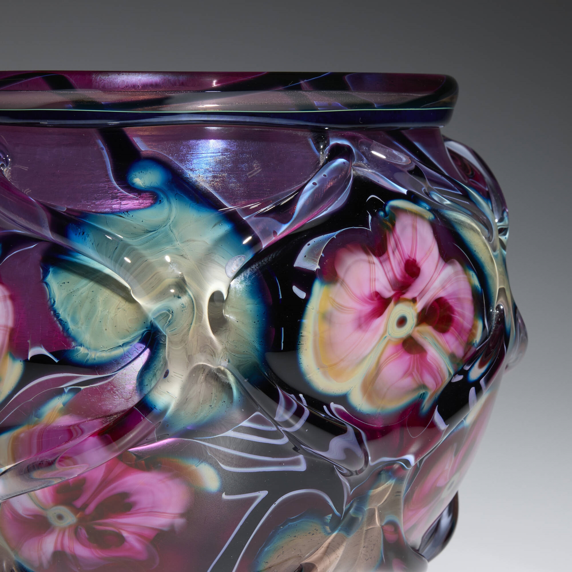 Artwork by Charles Lotton, Caged Multi-Flora vase, Made of hand-blown glass