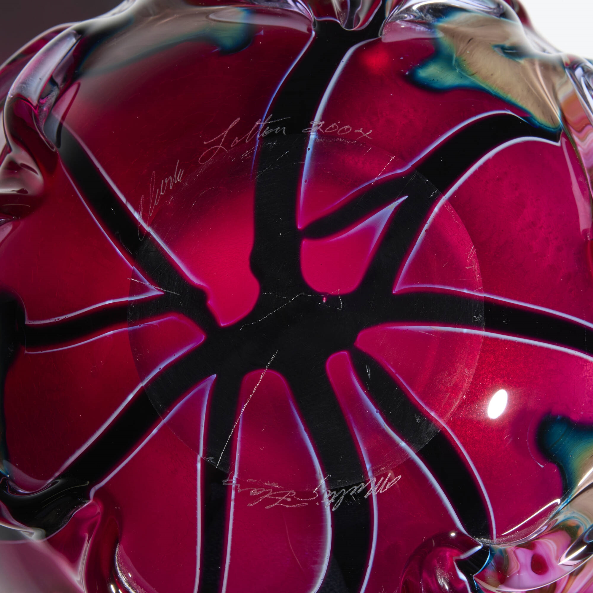 Artwork by Charles Lotton, Caged Multi-Flora vase, Made of hand-blown glass