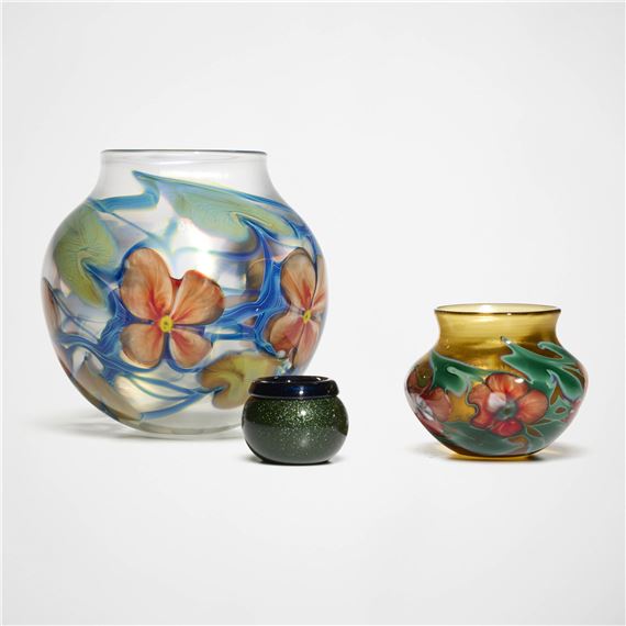 Collection of three vases by Charles Lotton, 1979
