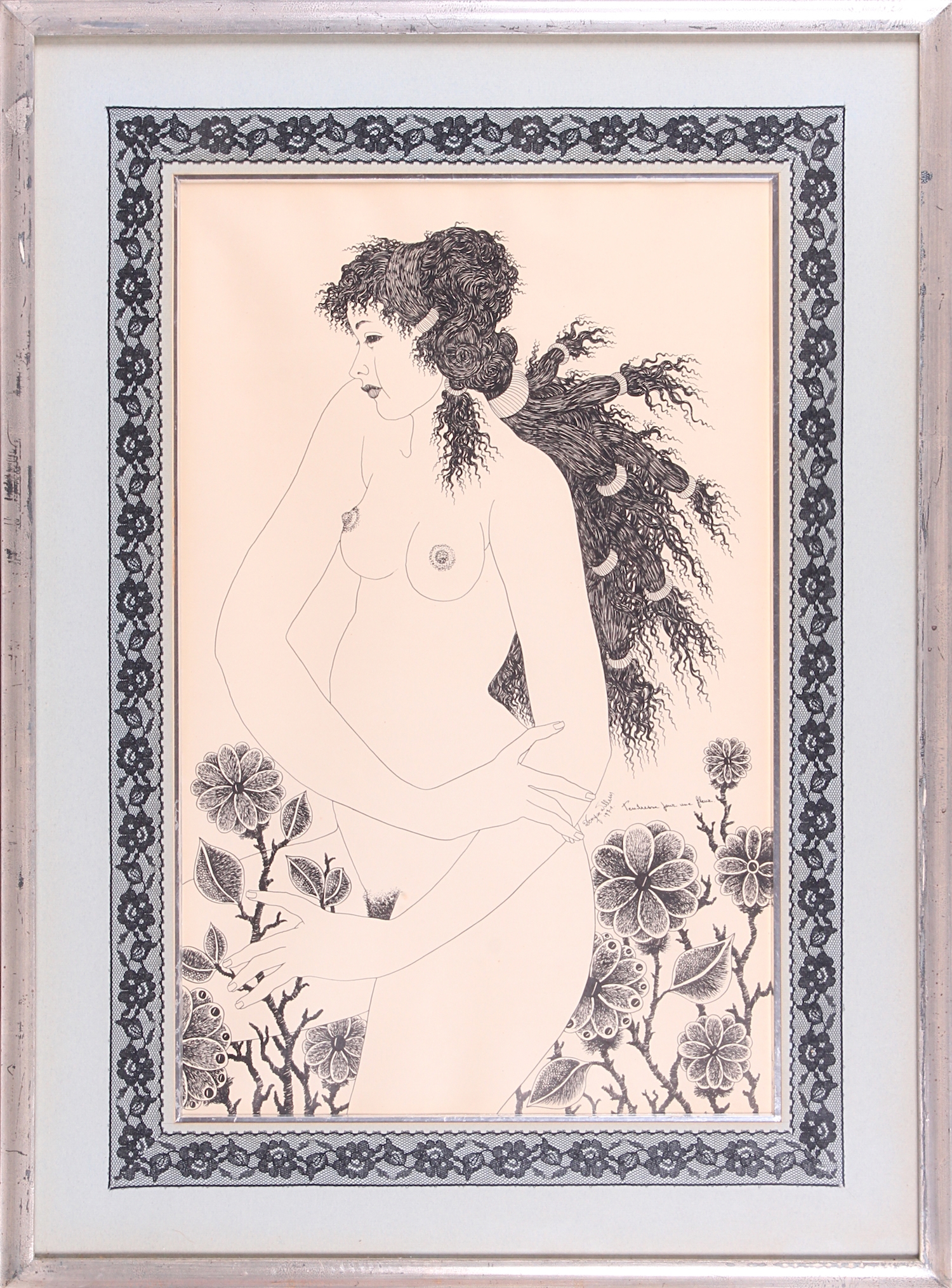 Artwork by Denyse Willem, Tendresse jour une fleur, Made of ink on paper