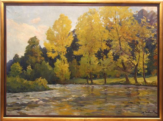 Paysage à la rivière - Xavier Wurth