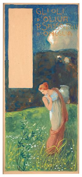 PLINIO NOMELLINI  Lot of two watercolors for the Almanacco by Olio Sasso 1903 by Plinio Nomellini, 1903